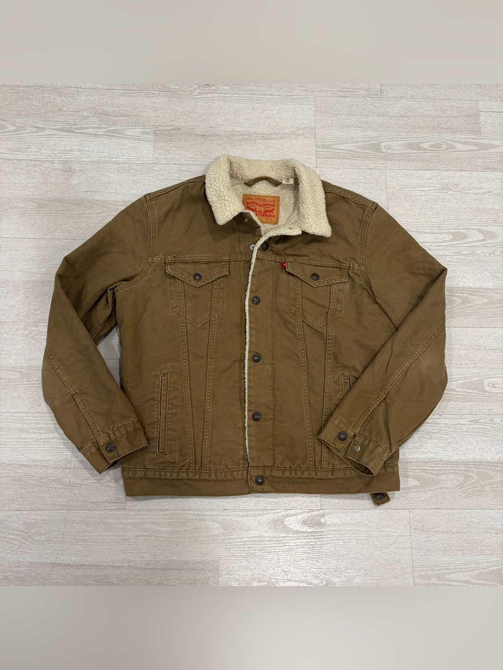 Levi's Brown Vintage Canvas Sherpa Lined Trucker Jacket Men’s size L